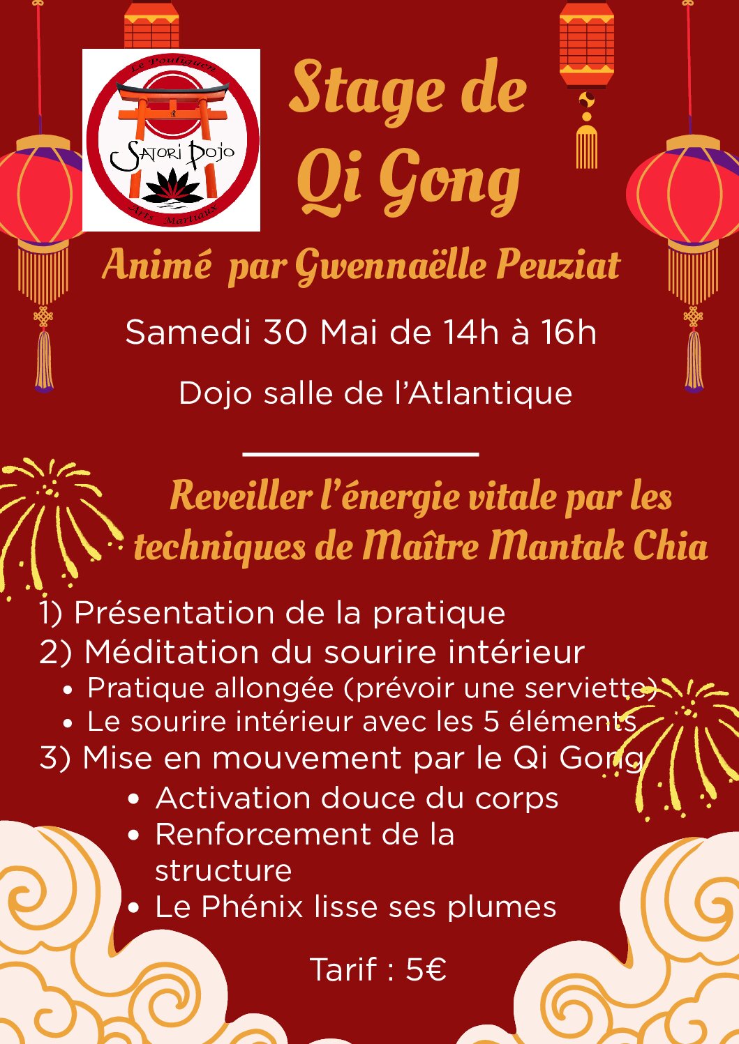 Stage de Qi Gong samedi 30 mai 14h-16h